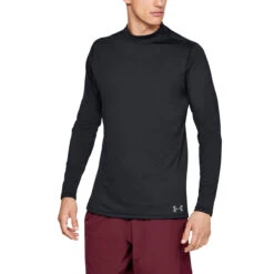 Under Armour UA Baselayer CG Armour Mock W8 MENS LS SMALL BLACK 4 -Elite Golf Shop 335501 Under Armour CG Armour Mock Baselayer Black a 4