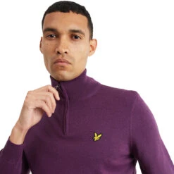 Lyle & Scott Lyle Scott Windtop Pullover W9 MENS HZ L SMALL AUTUMNBRY -Elite Golf Shop 341473 AutumnBerry LyleScott Golf Pullover 5