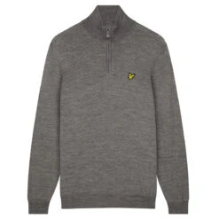 Lyle & Scott Lyle Scott Windtop Pullover W9 MENS HZ L SMALL AUTUMNBRY -Elite Golf Shop 341473 MidGreyMarl LyleScott Golf Pullover 1