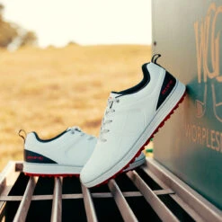 Rife RF-01 Pro Approach S20 ATHLETIC SIZE 7 WHTBLKRED -Elite Golf Shop 352256 WhiteBlackRed Rife RF 01 Spikeless Shoes 5bb