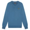 Lyle & Scott Lyle Scott Windtop V Knit W22 MENS VN SMALL AZURE -Elite Golf Shop 356425 azure 1