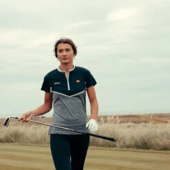 Ellesse Polo Durella Zip S20 LADIES SS SIZE 14 BLKGRYWHT -Elite Golf Shop 358763 ls 4