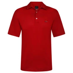Greg Norman GNorman Polo CoreShark LogoW21 MENS SS SMALL CRANBERRY