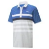 PUMA Golf Puma Polo MATTR One Way S22 MENS SS SMALL COBALTWHT -Elite Golf Shop 364798 CobaltBlue White PUMA MTTR One Way Polo Shirt 1 1