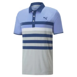 PUMA Golf Puma Polo MATTR One Way S22 MENS SS SMALL COBALTWHT -Elite Golf Shop 364798 LavendarPop Blazing Blue PUMA MTTR One Way Polo Shirt 1