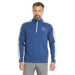PUMA Golf Puma Windtop Cloudspun T7 S21 MENS HZ L SMALL BLKQUSHDE -Elite Golf Shop 364917 Blazing Blue HighRise PUMA Golf Cloudspun T7 Midlayer 2
