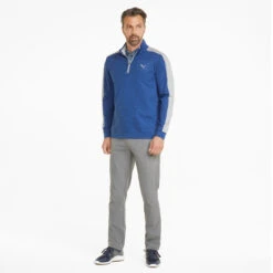 PUMA Golf Puma Windtop Cloudspun T7 S21 MENS HZ L SMALL BLKQUSHDE -Elite Golf Shop 364917 Blazing Blue HighRise PUMA Golf Cloudspun T7 Midlayer 4