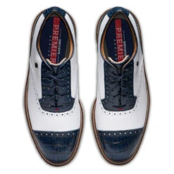 FootJoy FJ Premiere Tarlow S21 ATHLETIC 7 MED WHT NAVY -Elite Golf Shop 369442 White Navy FootJoy Premiere Tarlow Shoes 5