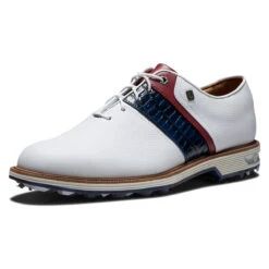 FootJoy FJ Premiere Packard S21 ATHLETIC 7 MED WHITE -Elite Golf Shop 369453 White Navy Red FootJoy Premiere Packard Shoes 4