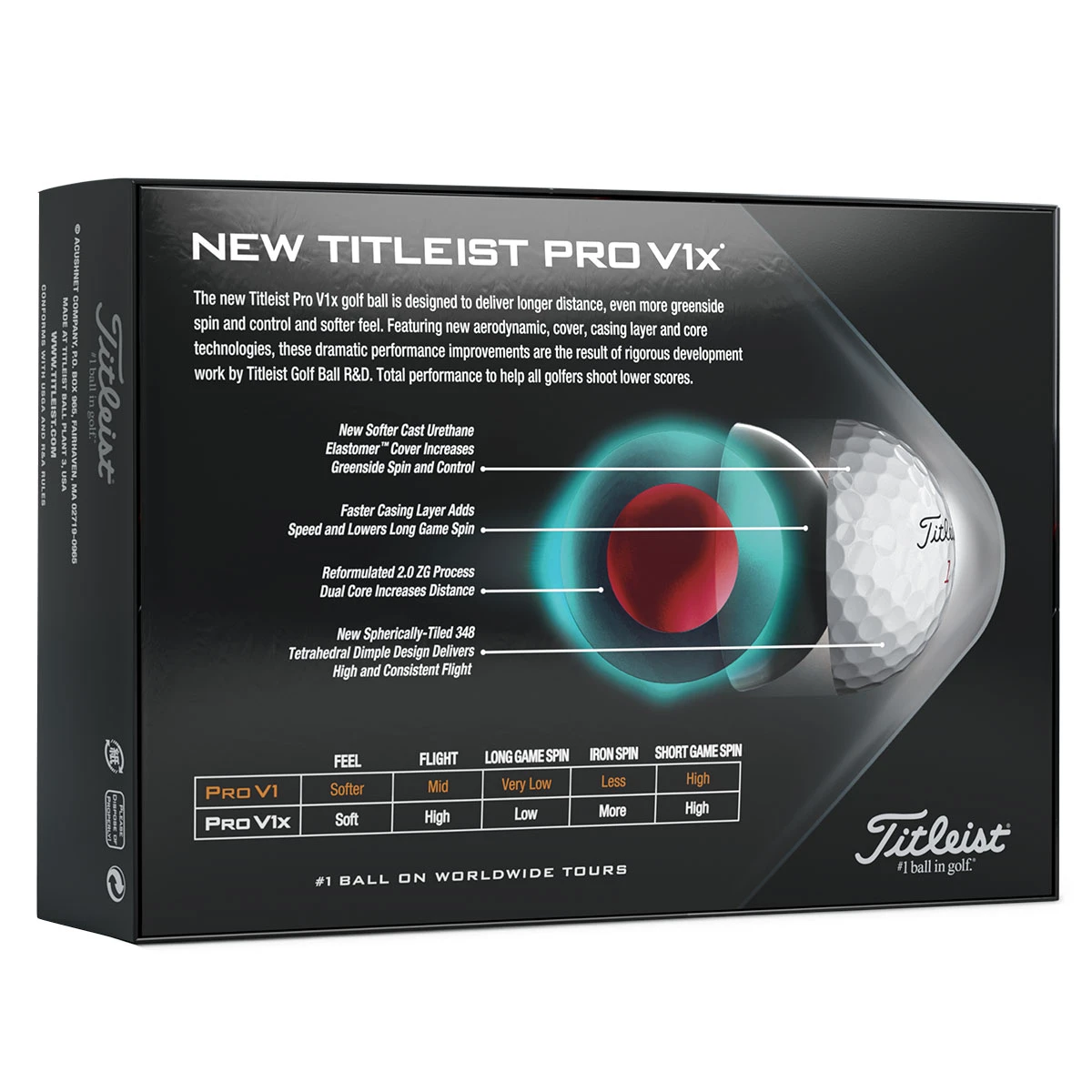 Titleist Pro V1x 12 Ball Pack WHITE 4 Titleist Pro V1x 12 Ball Pack WHITE - Image 2