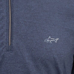 Greg Norman Gnorman Midlayer Logo W21 MENS HZ L SMALL BLKHEATHR -Elite Golf Shop 390032 Gnorman Midlayer Logo S22 Detail1 NVYHTHER 1