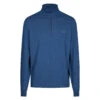 Greg Norman Gnorman Midlayer Logo W21 MENS HZ L SMALL INDIGOHEA -Elite Golf Shop 390032 Indigo Greg Norman Heathered Quarter Zip Mock Midlayer 1