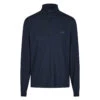 Greg Norman Gnorman Midlayer Logo W21 MENS HZ L SMALL BLKHEATHR -Elite Golf Shop 390032 Navy Greg Norman Heathered Quarter Zip Mock Midlayer 1