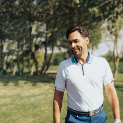 Golfino Polo UV Tech Plain S21 MENS SS SMALL OPTICWHTE -Elite Golf Shop 390367 optic 3