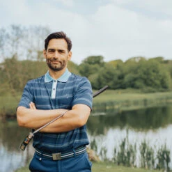 Golfino Polo Multi Stripe S21 MENS SS SMALL BLUE BAY -Elite Golf Shop 390374 BluePrint GOLFINO Multi Stripe Polo Shirt 3