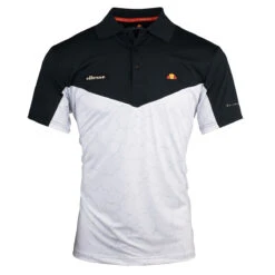 Ellesse Polo Insinia Print W21 MENS SS SMALL ORANGEBLK -Elite Golf Shop 391383 wht blk Ellesse Polo Insinia Print W21 1