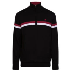 Benross Midlayer Lined KnitW21 MENS HZ L SMALL BLKBURG -Elite Golf Shop 392685 Black Burgundy Benross Lined Knit Midlayer 1 1