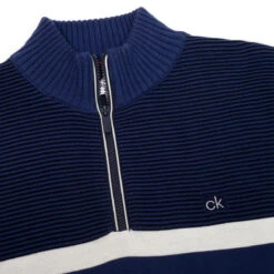 Calvin Klein CK Midlayer Magnet Sweat W21 MENS LS SMALL INK BLUE 10 Calvin Klein CK Midlayer Magnet Sweat W21 MENS LS SMALL INK BLUE -Elite Golf Shop 393510 InkBlue Calvin Klein Magnet Lined Half Zip Midlayer 3