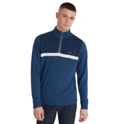 Calvin Klein CK Midlayer Magnet Sweat W21 MENS LS SMALL INK BLUE 12 Calvin Klein CK Midlayer Magnet Sweat W21 MENS LS SMALL INK BLUE -Elite Golf Shop 393510 InkBlue Calvin Klein Magnet Lined Half Zip Midlayer 5