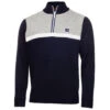 Calvin Klein CK Midlayer Magnet Sweat W21 MENS LS SMALL NVYGRYMRL -Elite Golf Shop 393510 Navy GreyMarl Calvin Klein Magnet Lined Half Zip Midlayer 1 1