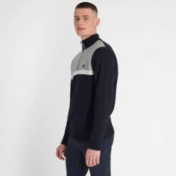 Calvin Klein CK Midlayer Magnet Sweat W21 MENS LS SMALL NVYGRYMRL -Elite Golf Shop 393510 Navy GreyMarl Calvin Klein Magnet Lined Half Zip Midlayer 5