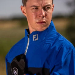 FootJoy FJ Jacket Hydrolite Rain W21 MENS FZ L SMALL ROYBLKSIL -Elite Golf Shop 393732 RoyalBlackSilver FootJoy HydroLite Rain Jacket 8