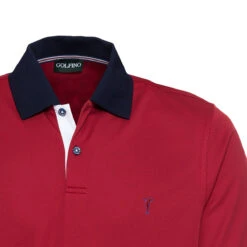 Golfino Polo Collar W21 MENS SS SMALL CRIMSONRD -Elite Golf Shop 393903 red 3
