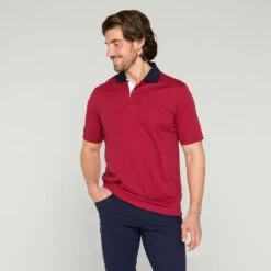Golfino Polo Collar W21 MENS SS SMALL CRIMSONRD -Elite Golf Shop 393903 red 5