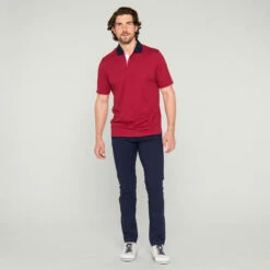 Golfino Polo Collar W21 MENS SS SMALL CRIMSONRD -Elite Golf Shop 393903 red4