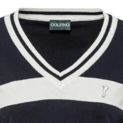 Golfino Sweater Knit W21 LADIES VN SIZE 8 SNOWWHITE -Elite Golf Shop 394032 Navy White GOLFINO Knitted Midlayer 3