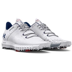 Under Armour UA HOVR Drive 2 S22 ATHLETIC 7 WIDE WHTSILACA -Elite Golf Shop 395750 White Silver Academy Under Armour HOVR Drive 2 Shoes 5