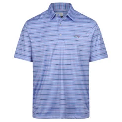 Greg Norman Gnorman Polo Stripe S22 MENS SS SMALL WHTE -Elite Golf Shop 397199 llc 1
