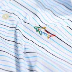 Greg Norman Gnorman Polo Stripe S22 MENS SS SMALL WHTE -Elite Golf Shop 397199 white 3