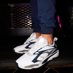 PUMA Golf Puma GS-Fast S22 ATHLETIC 7 WHTQRYOCN -Elite Golf Shop 399428 White Navy HighRise PUMA Golf RS Fast Shoes 6