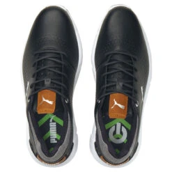 PUMA Golf Puma Ignite Articulate LthrS22 ATHLETIC 7 WHTSILVER -Elite Golf Shop 399520 Black Silver PUMA Golf IGNITE Articulate Leather Shoes 4