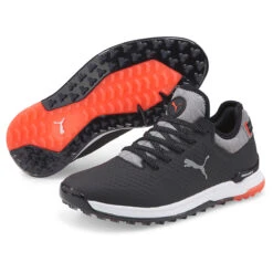 PUMA Golf Puma Proadapt Alphacat S22 ATHLETIC 4 WHTSILPNK -Elite Golf Shop 399566 Black Silver HotCoral PUMA Golf PROADAPT ALPHACAT Ladies Shoes 5