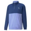PUMA Golf Puma Midlayer Gamer Colrbk S22 MENS HZ L SMALL NVYSKI -Elite Golf Shop 399798 BlazingBlue LavenderPop PUMA Golf Gamer Colorblock Zip Midlayer 1