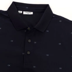 Calvin Klein CK Polo Monogram S22 MENS SS SMALL NVYARCICE -Elite Golf Shop 401863 Navy ArticIce Calvin Klein Monogram Polo Shirt 4