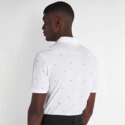 Calvin Klein CK Polo Monogram S22 MENS SS SMALL WHITEBLK -Elite Golf Shop 401863 White Black Calvin Klein Monogram Polo Shirt 6