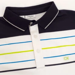 Calvin Klein CK Polo Pacific Grove S22 MENS SS XX LARGE WHTOCNBLU -Elite Golf Shop 401874 White Ocean Calvin Klein Pacific Grove Polo Shirt 4