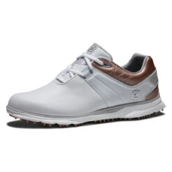 FootJoy FJ Pro SL S22 ATHLETIC 4 WIDE WHTGRY -Elite Golf Shop 402987 White RoseGold FootJoy Pro SL Ladies Shoes 2022 4