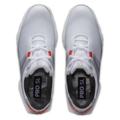 FootJoy FJ Pro SL Sport S22 ATHLETIC 7 MED WHTGRYORA -Elite Golf Shop 403039 White Grey Orange FootJoy Pro SL Sport Shoes 2022 5