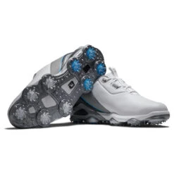 FootJoy FJ Tour Alpha S22 ATHLETIC 7 MED WHTGRYBLU -Elite Golf Shop 403073 White Grey Blue FootJoy Tour Alpha Shoes 6