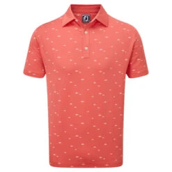 FootJoy FJ Polo Shoal Print S22 MENS SS SMALL NVY -Elite Golf Shop 403134 coral 1