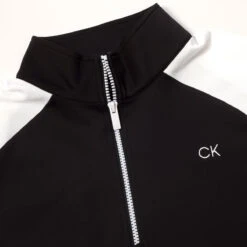 Calvin Klein CK Midlayer Tech S22 MENS HZ L SMALL BKWH -Elite Golf Shop 403658 Black White Klein Tech Midlayer 3