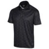 Greg Norman Gnorman Polo ML75 Pin Flag W22 MENS SS SMALL BLACK 4 -Elite Golf Shop 404524 Black Greg Norman Mens ML75 Microlux Pin Flag Print Polo Shirt 1
