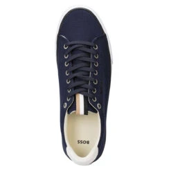 Hugo Boss Aiden Tenn S22 ATHLETIC 7 WHITE -Elite Golf Shop 404629 DarkBlue Hugo Boss Aiden Cotton Canvas Trainers 3