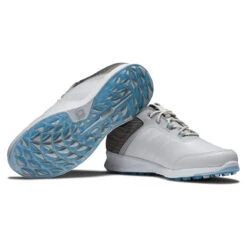 FootJoy FJ Stratos W22 ATHLETIC 4 WIDE WHTGRYBLU -Elite Golf Shop 406055 White Grey Blue FootJoy Ladies Stratos Shoes 6