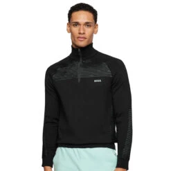 Hugo Boss Windtop Zandi W22 MENS LS SMALL MEDGREY -Elite Golf Shop 406877 Black Hugo Boss Zandi Midlayer 2