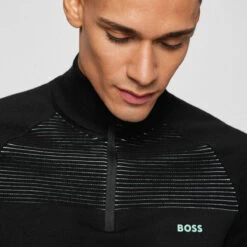 Hugo Boss Windtop Zandi W22 MENS LS SMALL MEDGREY -Elite Golf Shop 406877 Black Hugo Boss Zandi Midlayer 4